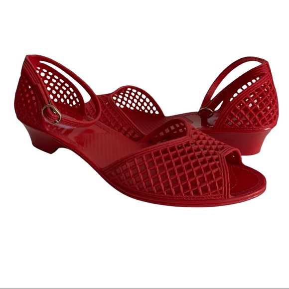 Sandak Sandals Size 10.5 Red Jelly Vintage 1970’s California Deadstock New W Box - Picture 4 of 11